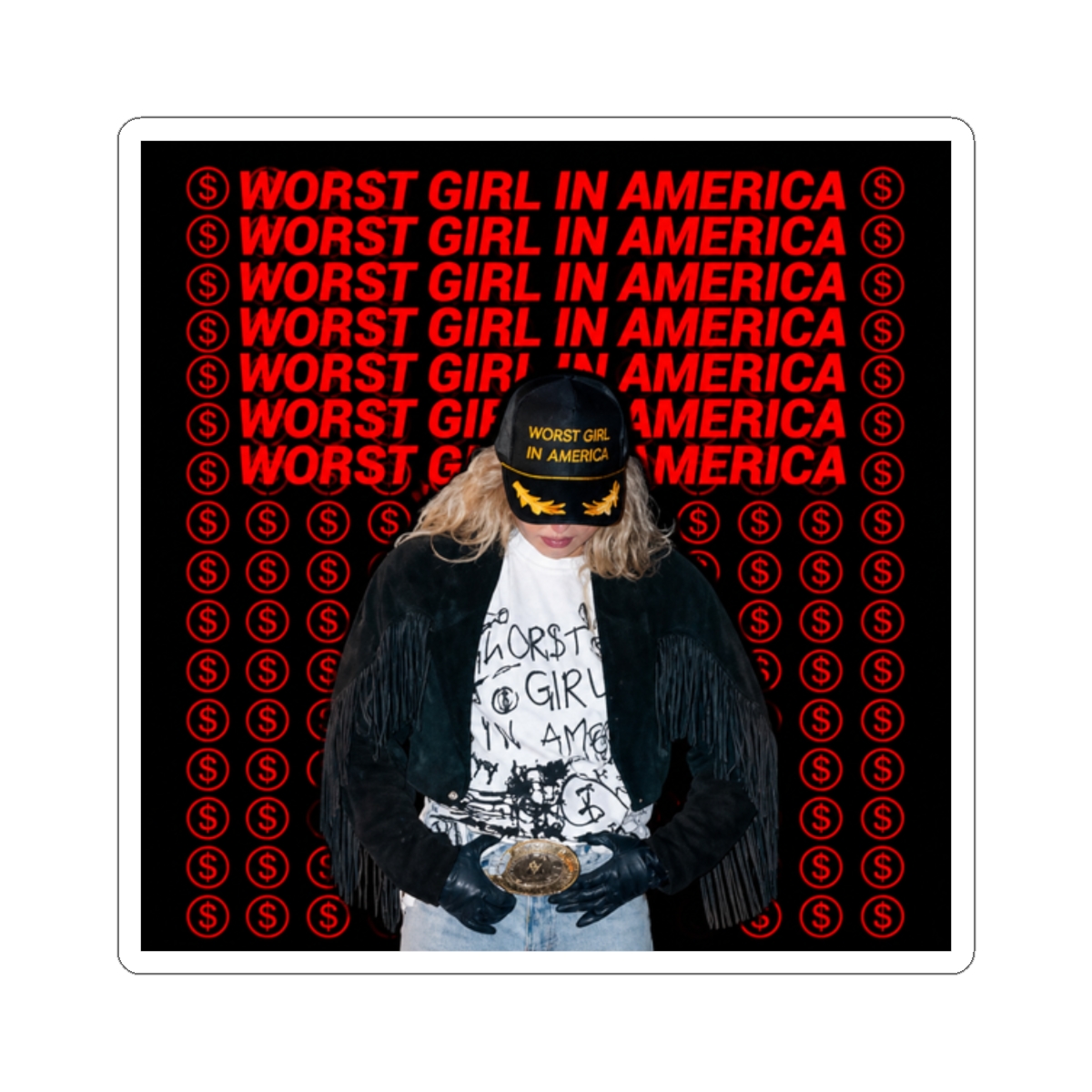 Slayyyter Worst Girl In America Tour Sticker - alternate angle 3, merchandise