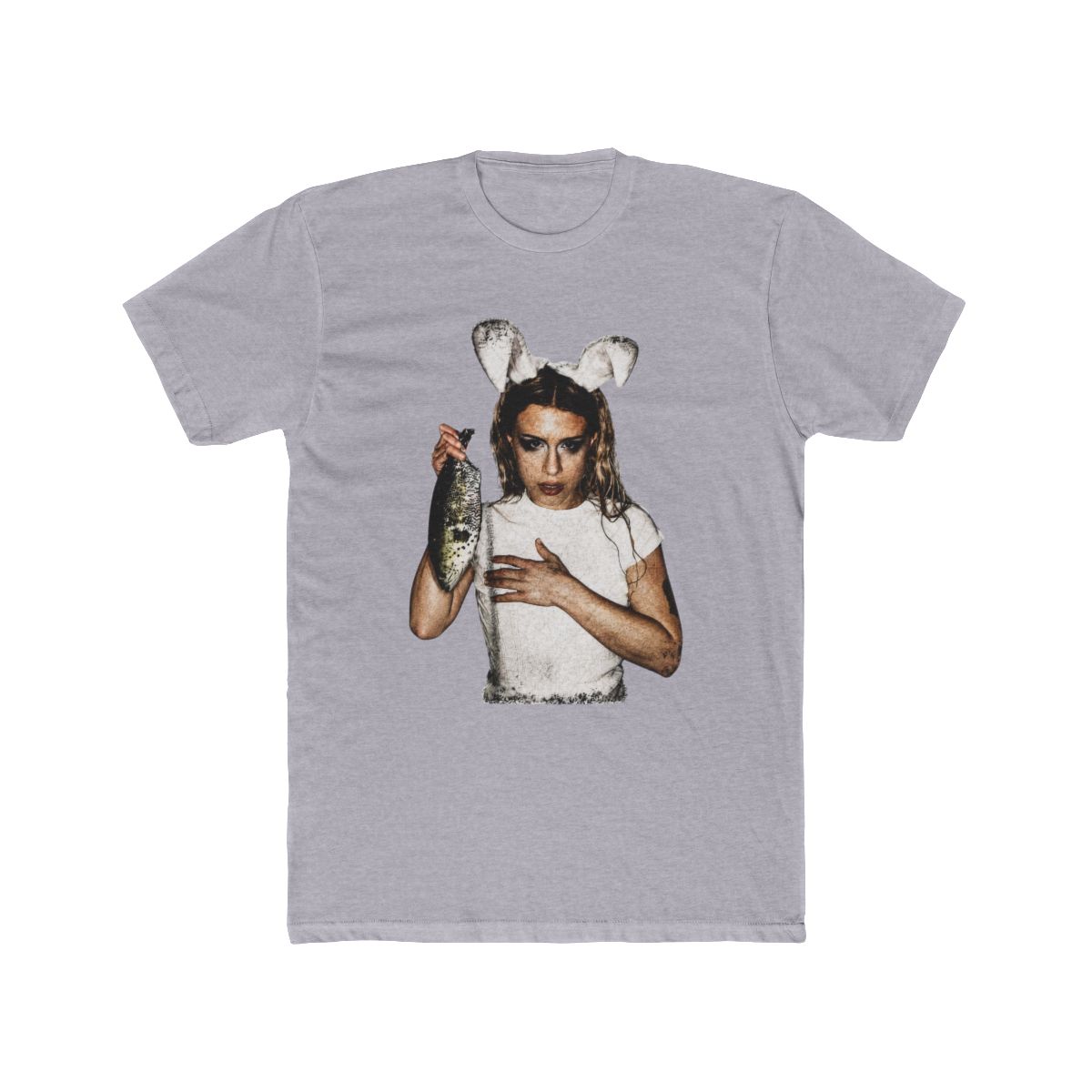 Summer Black Beach Short-Sleeve Slayyyter Bunny Ears T Shirt, Pop Star Graphic Tee, Vintage Aesthetic Singer Shirt, Indie Pop Fan Merch - alternate angle 3, merchandise