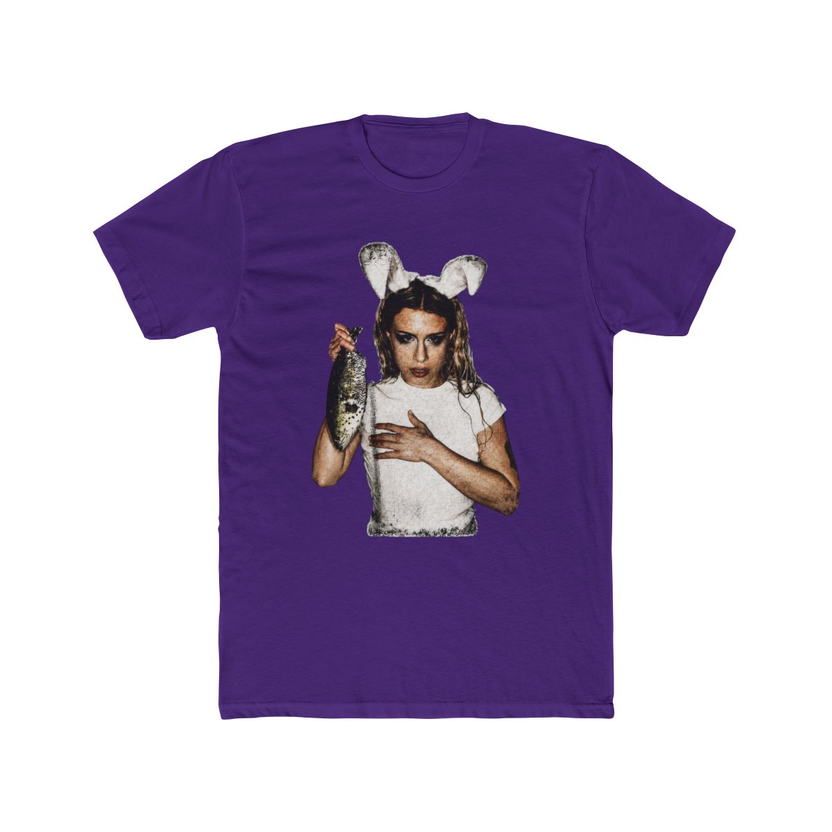 Summer Black Beach Short-Sleeve Slayyyter Bunny Ears T Shirt, Pop Star Graphic Tee, Vintage Aesthetic Singer Shirt, Indie Pop Fan Merch